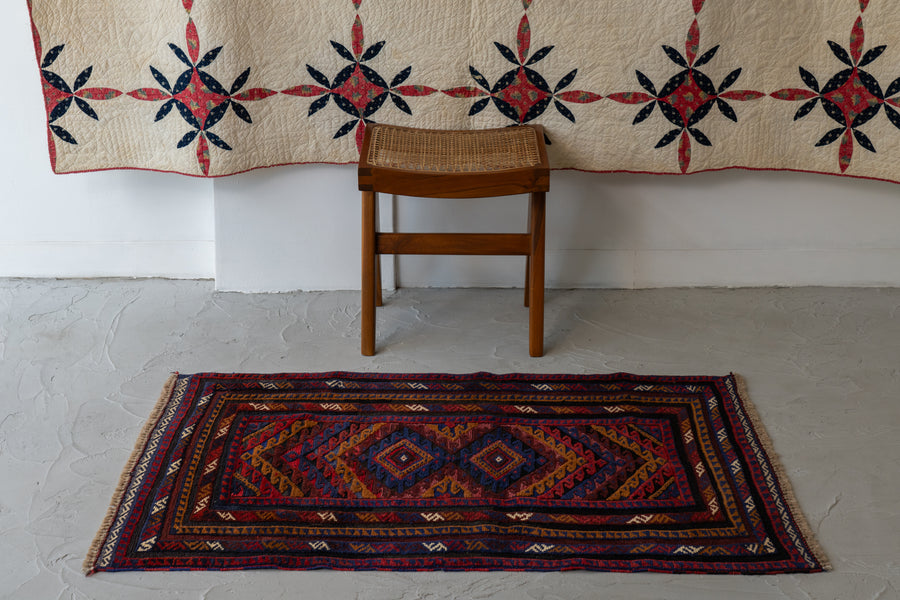 アフガン絨毯 マシュワニラグ キリム トライバルラグ151×122cm 144