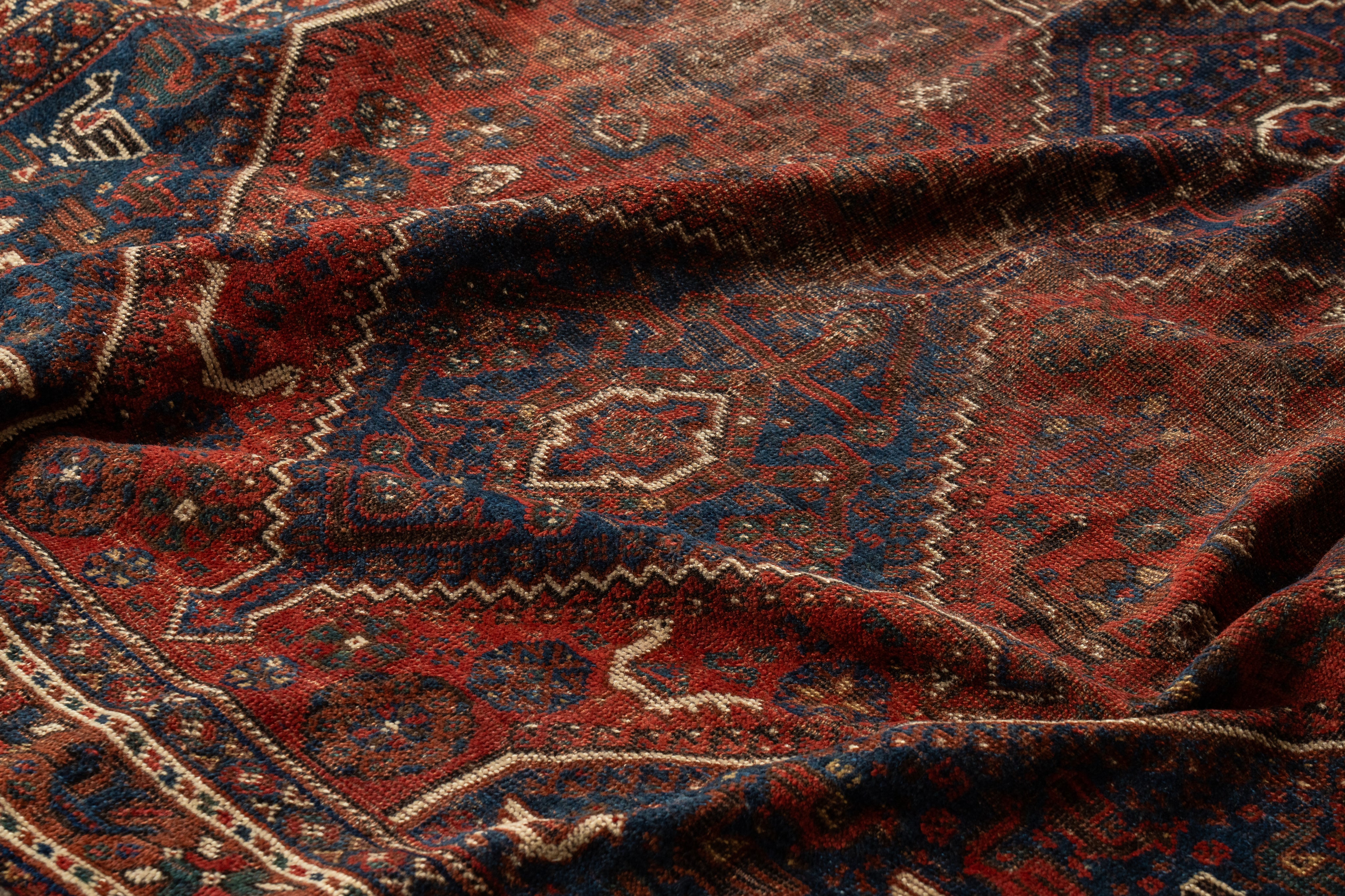 イラン産 1930年代 トライバルラグ】ペルシャ絨毯-ヴィンテージラグ