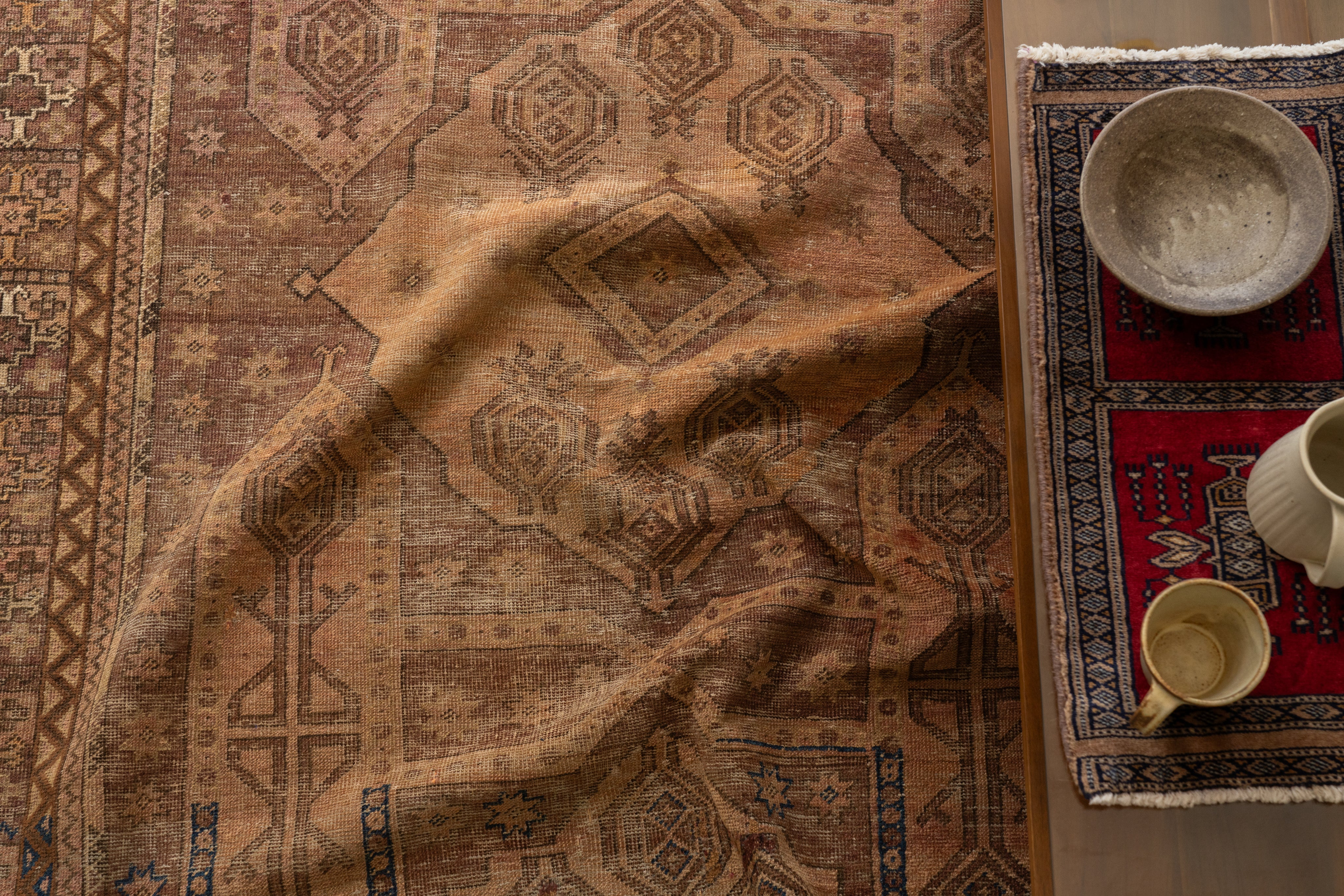 イラン産 1940年代 トライバルラグ】ペルシャ絨毯-ヴィンテージラグ