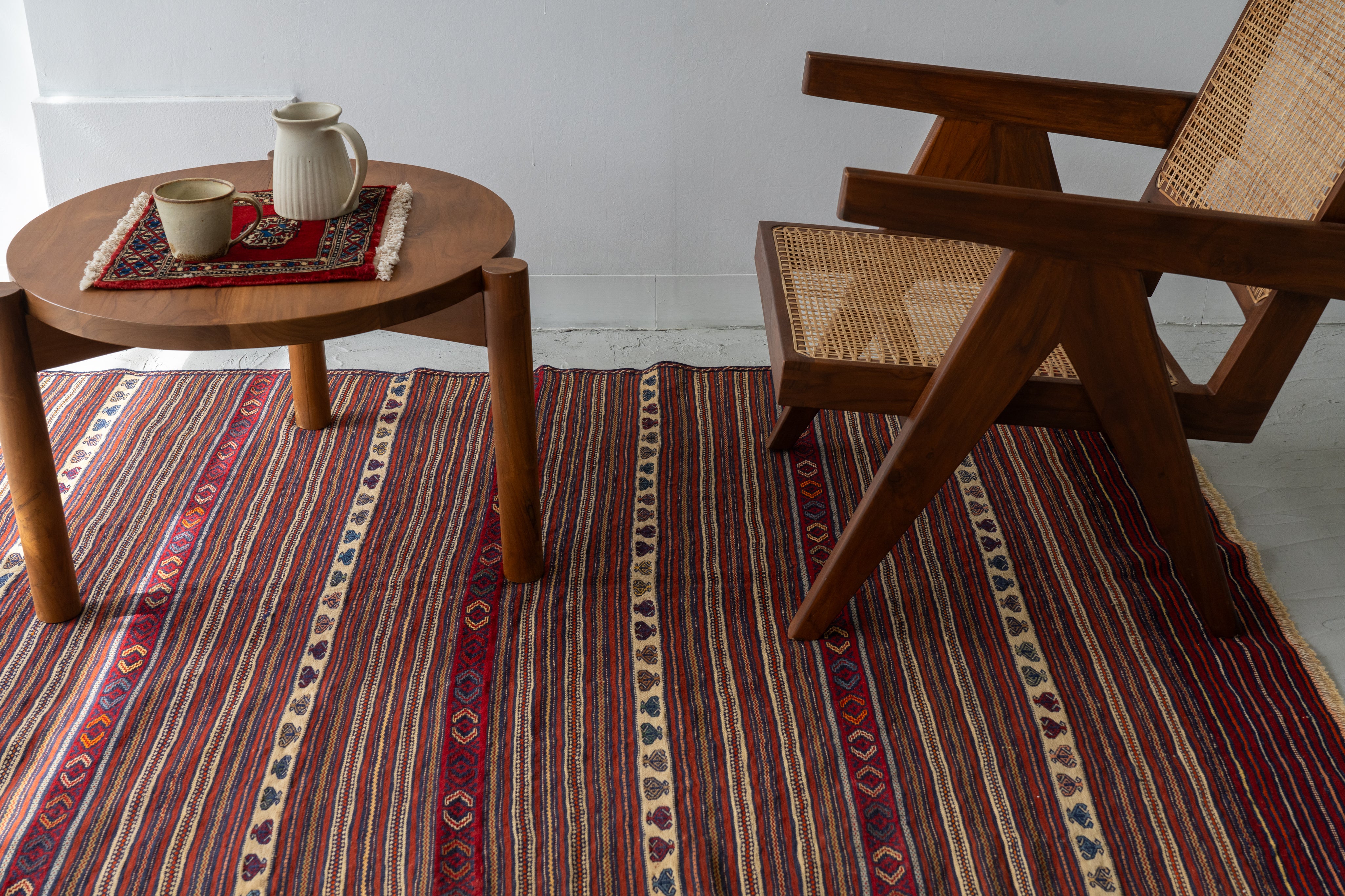 アフガニスタン 1990年代 キリム】トライバルラグ-ヴィンテージラグ