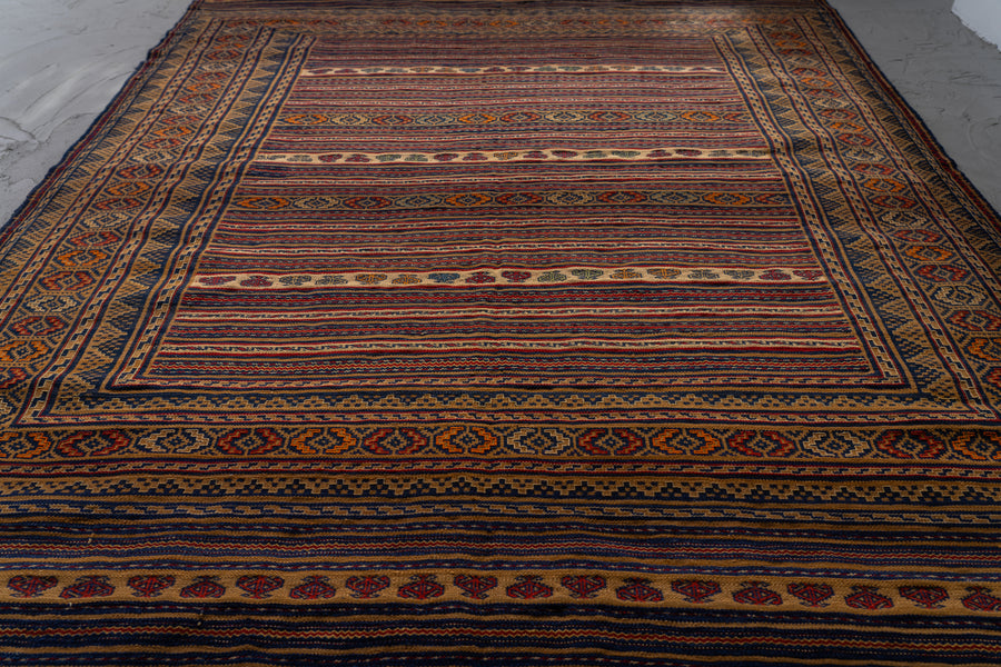 アフガニスタン 1990年代 キリム】トライバルラグ-ヴィンテージラグ