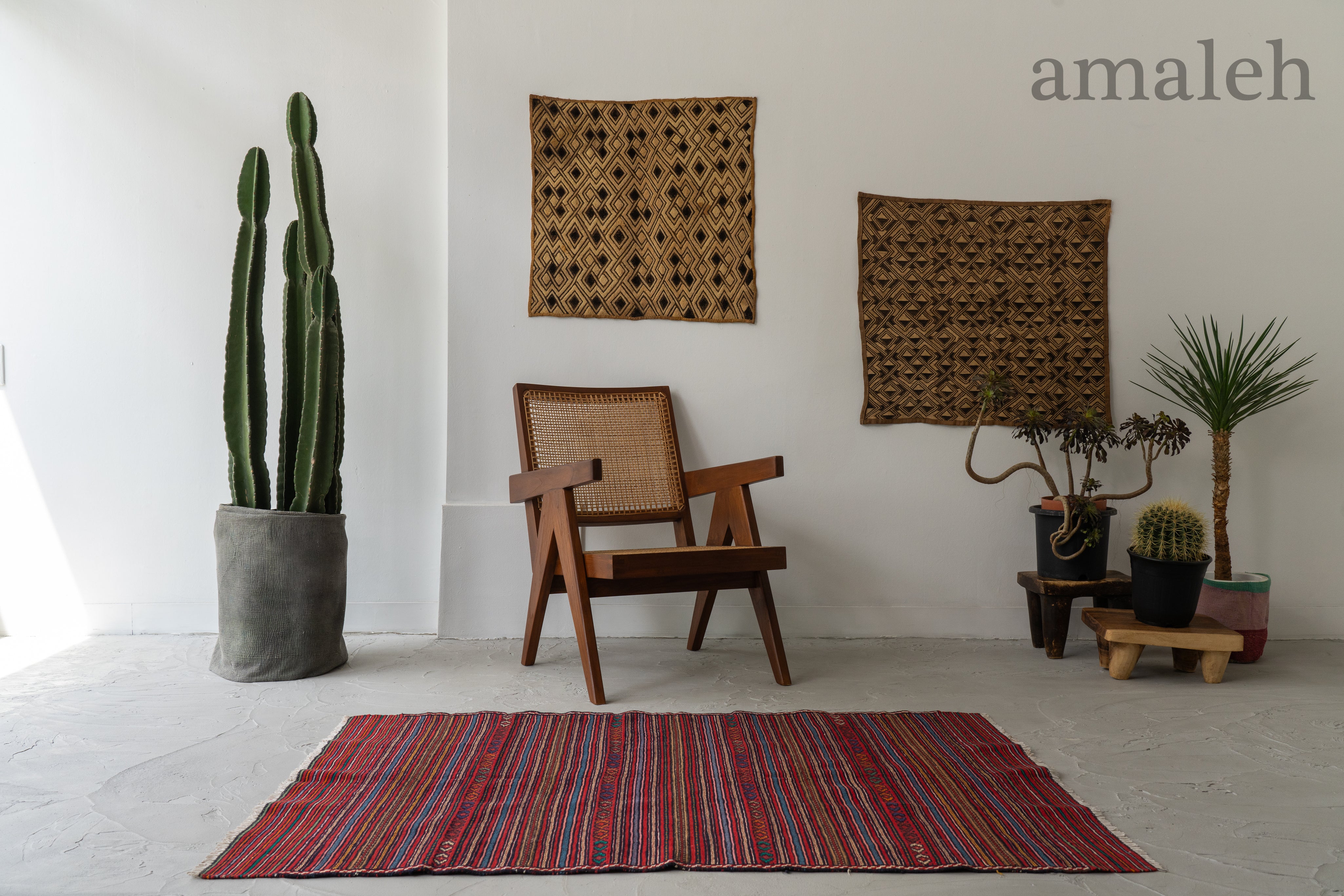 大きなアフガニスタンのトライバルラグ① 190×60cm アフガニスタン手織り キリム ランナー トライバルラグ