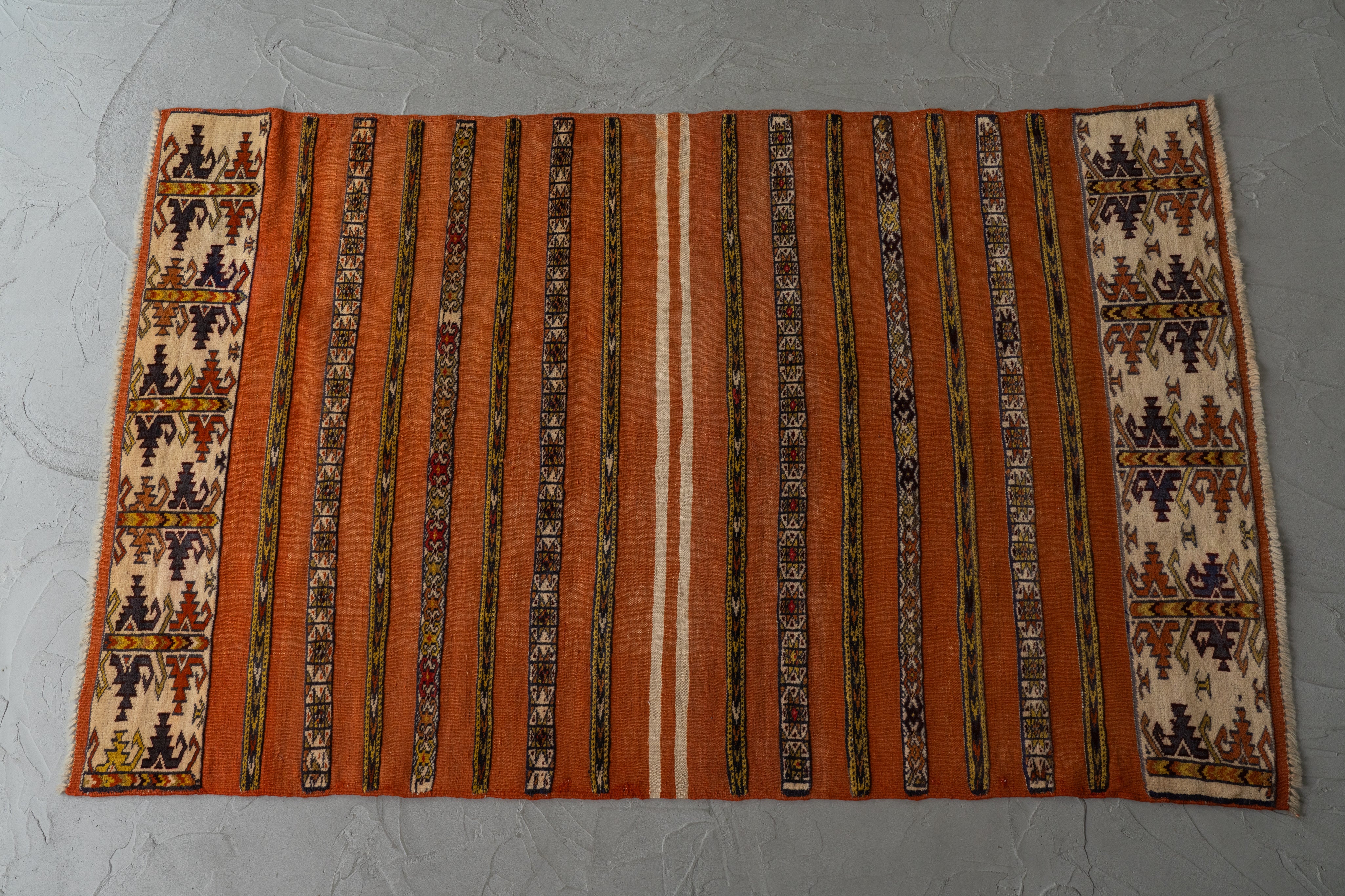 【最終値下げ】 80s ヴィンテージ アフガンラグ　キリム　トライバルラグ 最終値下げ】 80s ヴィンテージ アフガンラグ キリム トライバルラグ