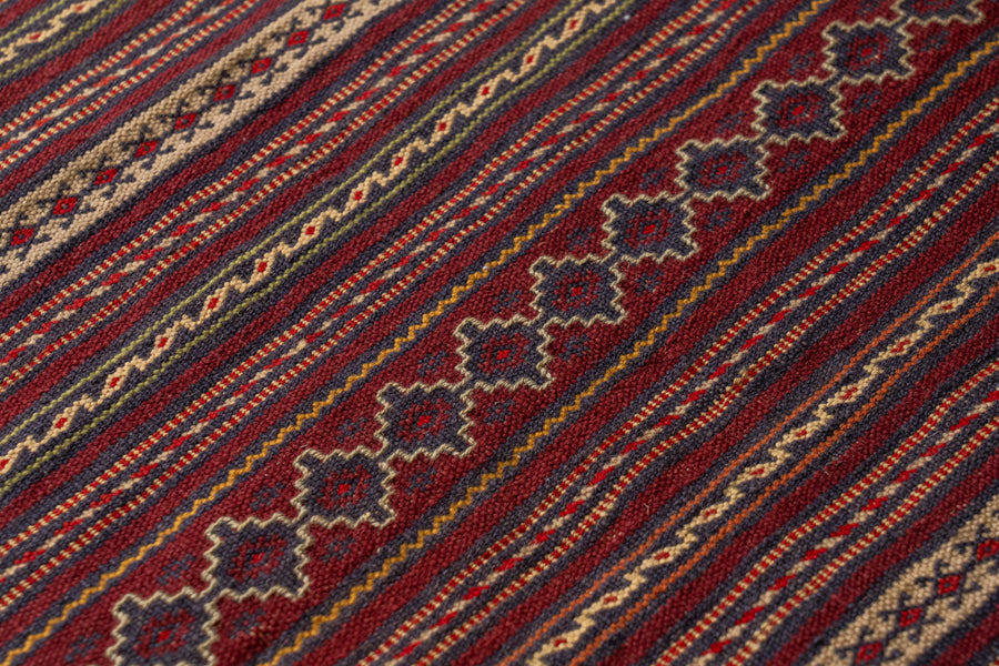 アフガニスタン 1990年代 キリム】トライバルラグ-ヴィンテージ