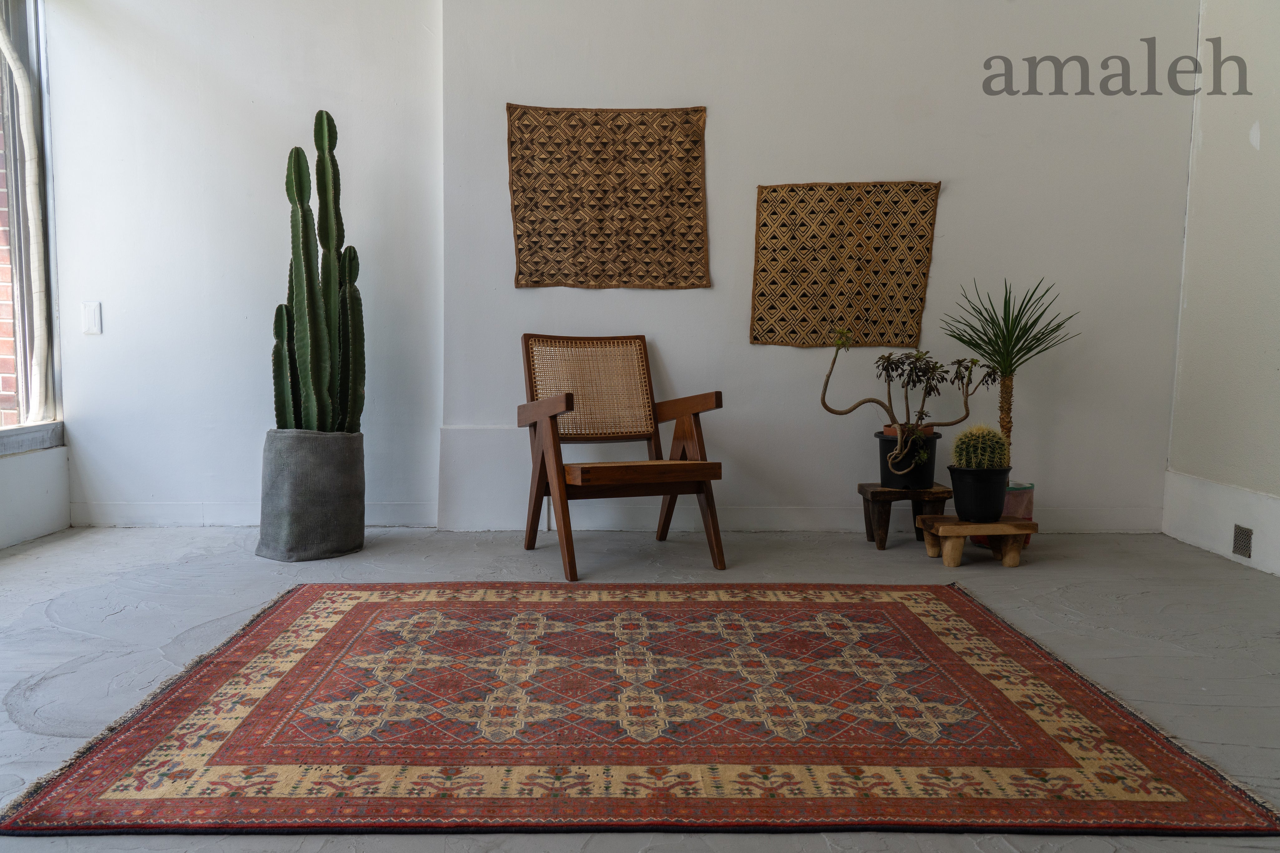 アフガニスタン産 1980年代 トルクメンラグ】トライバルラグ