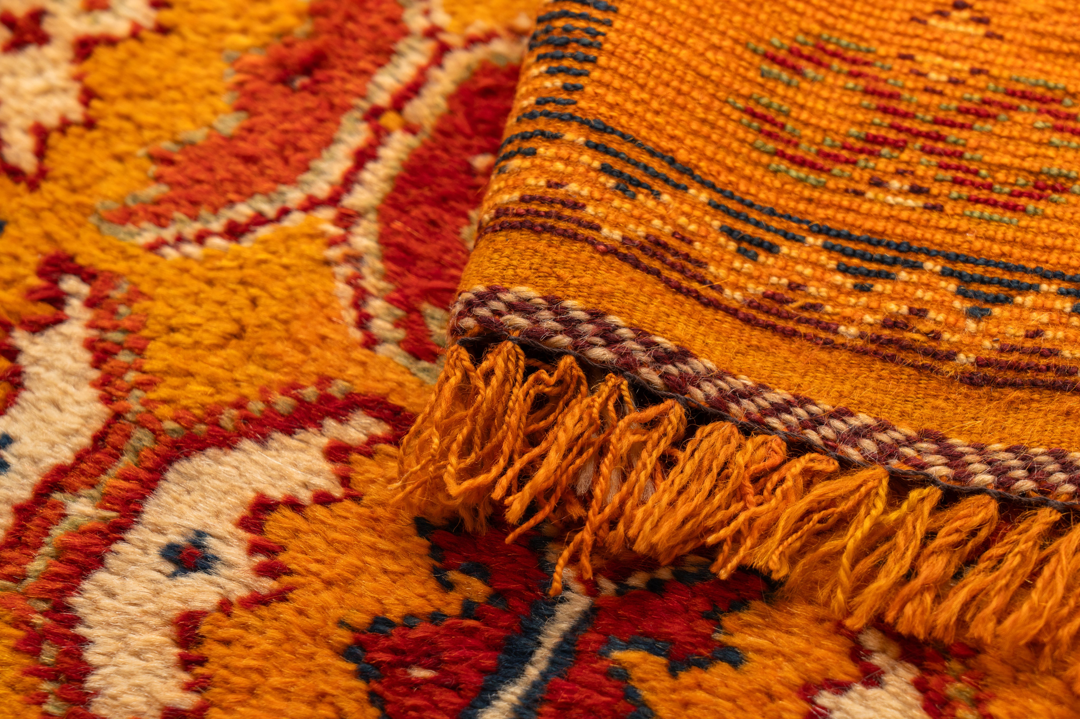 モロッコ ヴィンテージラグ141 レア ブラウン ターコイズ オレンジ イエロー モロッコ ヴィンテージラグ141 レア ブラウン ターコイズ