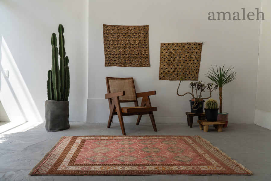 アフガニスタン産 1980年代 トルクメンラグ】トライバルラグ