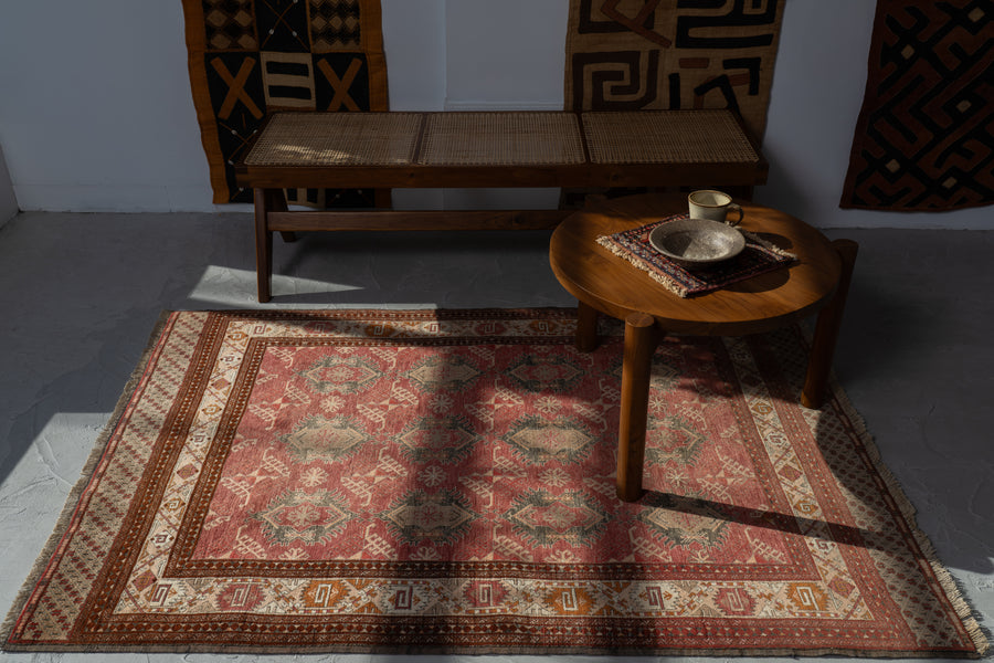 vintage Rug】トルクメンラグ トライバル アフガン 幾何学模様 民族