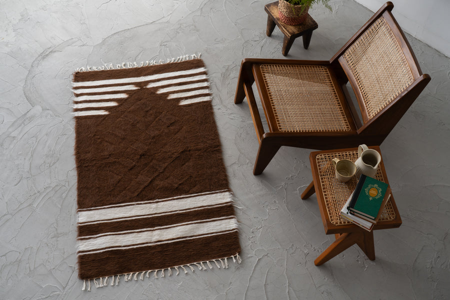 トルコ産 シールトバッターニエ】手織りブランケット-Siirt Battaniye