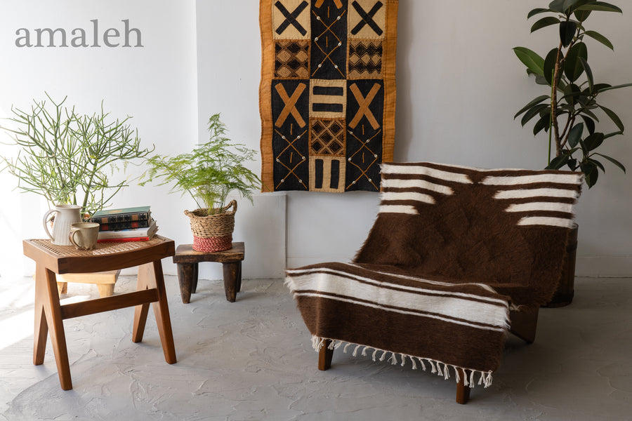 トルコ産 シールトバッターニエ】手織りブランケット-Siirt Battaniye