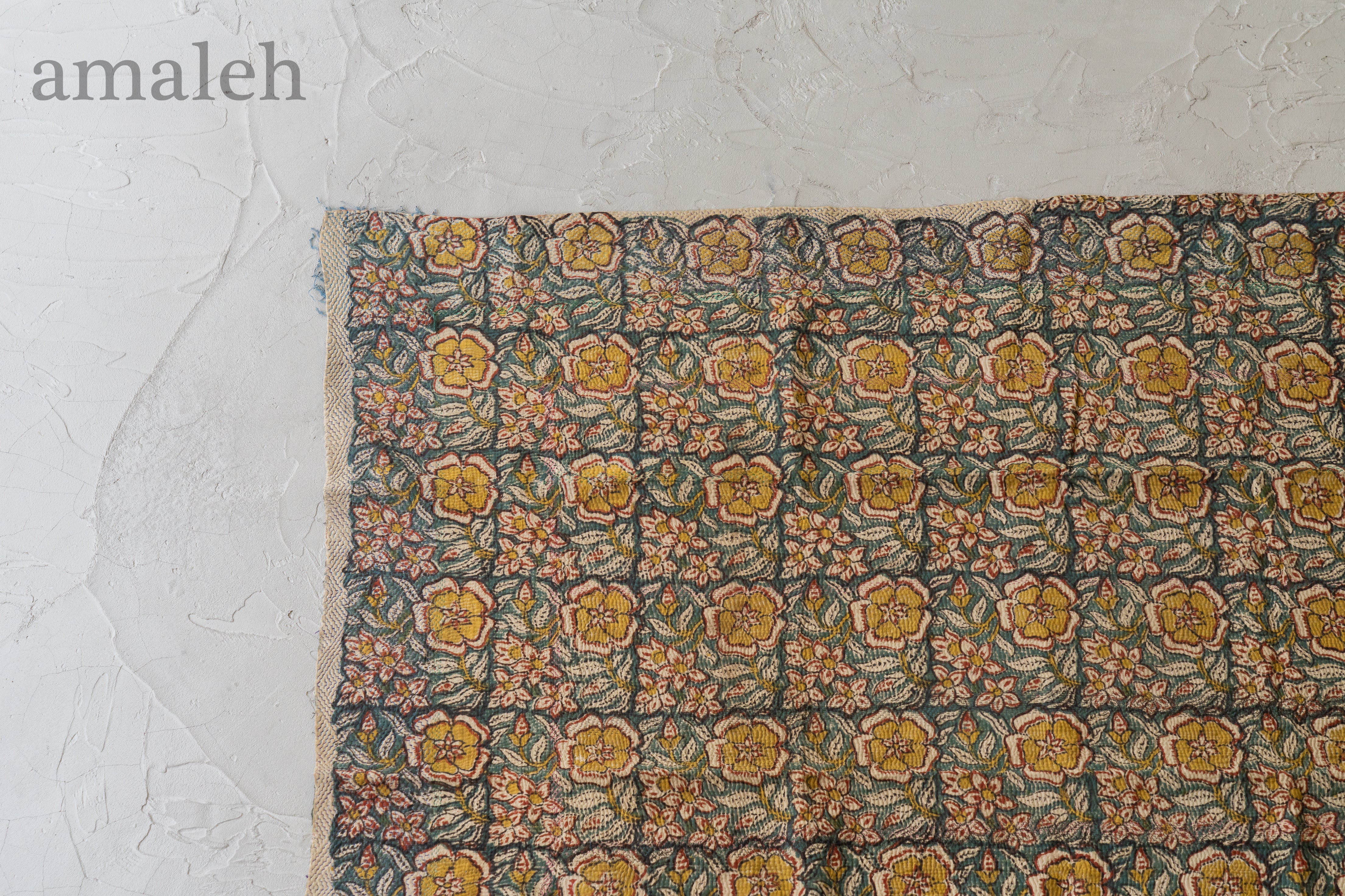 インドの手刺繍ヴィンテージカンタキルト・ラリーキルト-QUILT