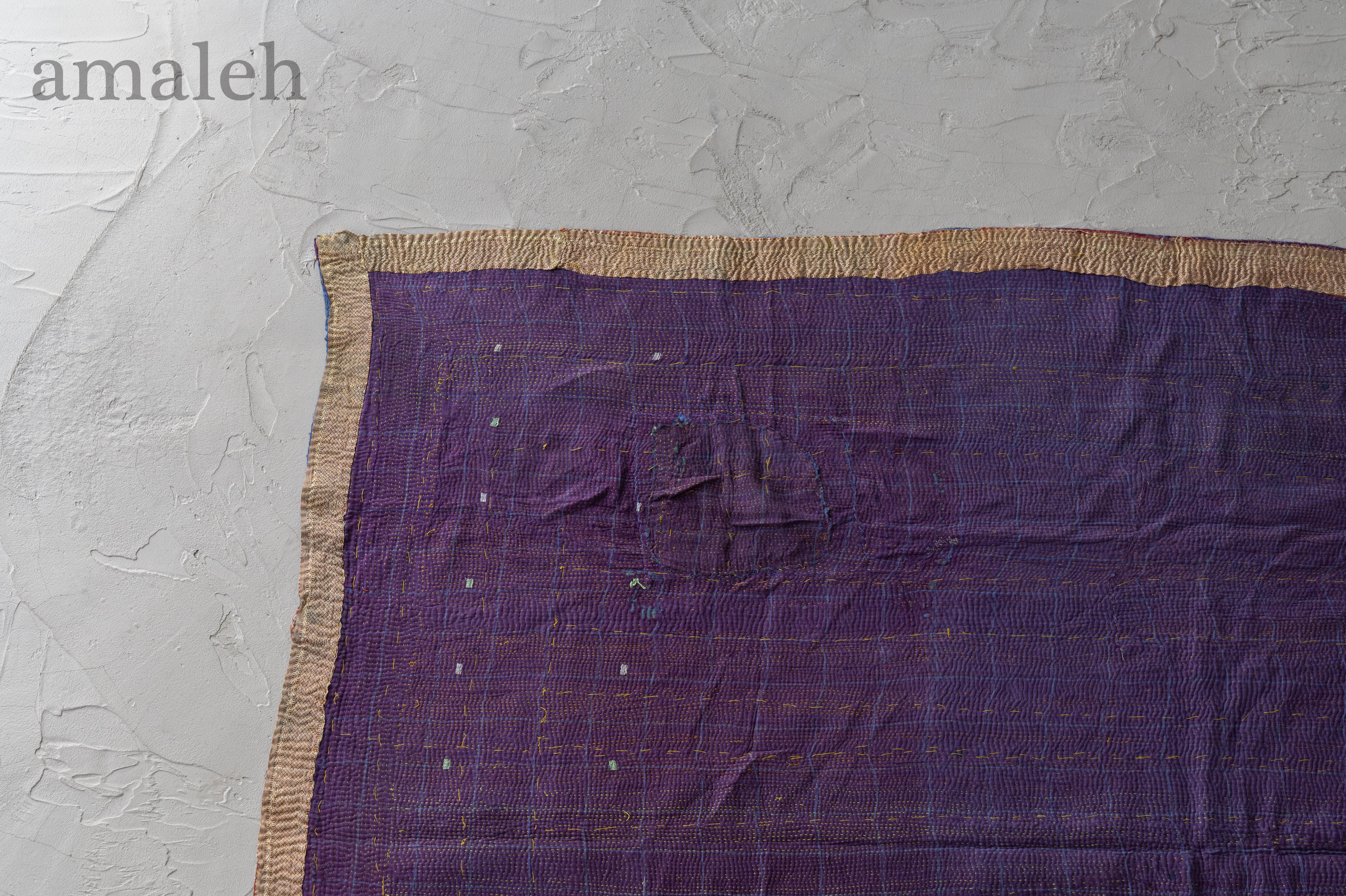 インドの手刺繍ヴィンテージカンタキルト・ラリーキルト-QUILT