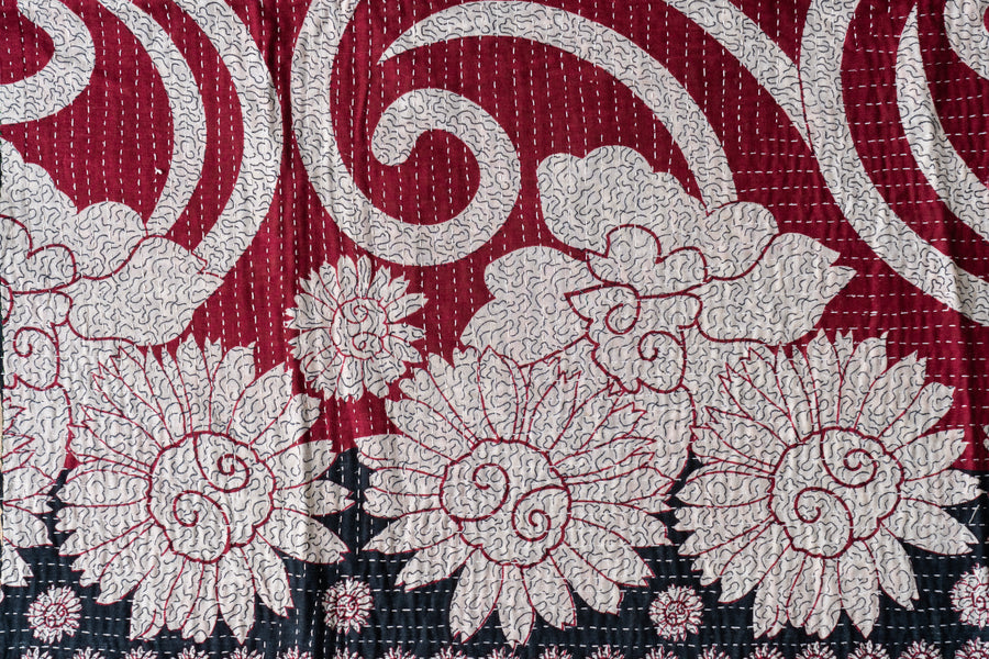 インド産 カンタキルト・ラリーキルト】ヴィンテージキルト-手織り絨毯