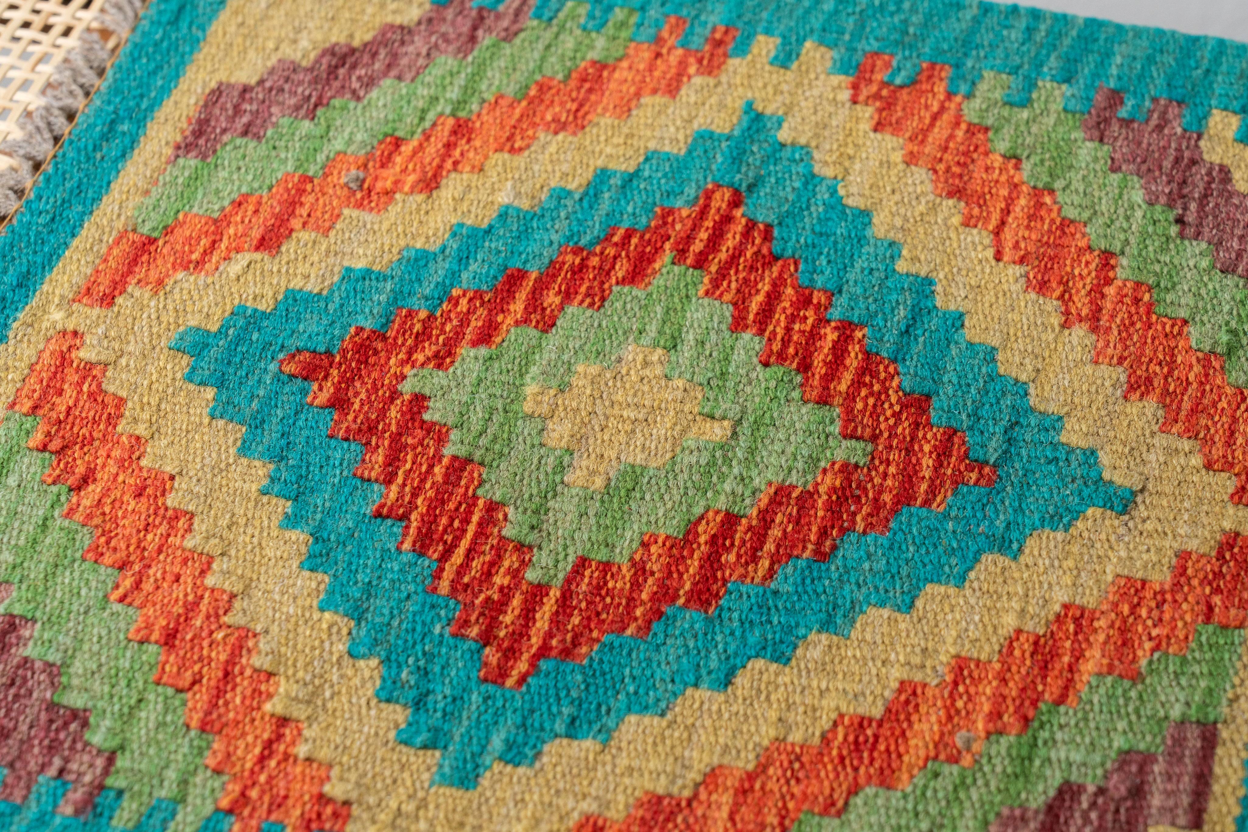 アフガニスタン産 2000年代 ヴィンテージキリム】ミニラグ-ミニキリム