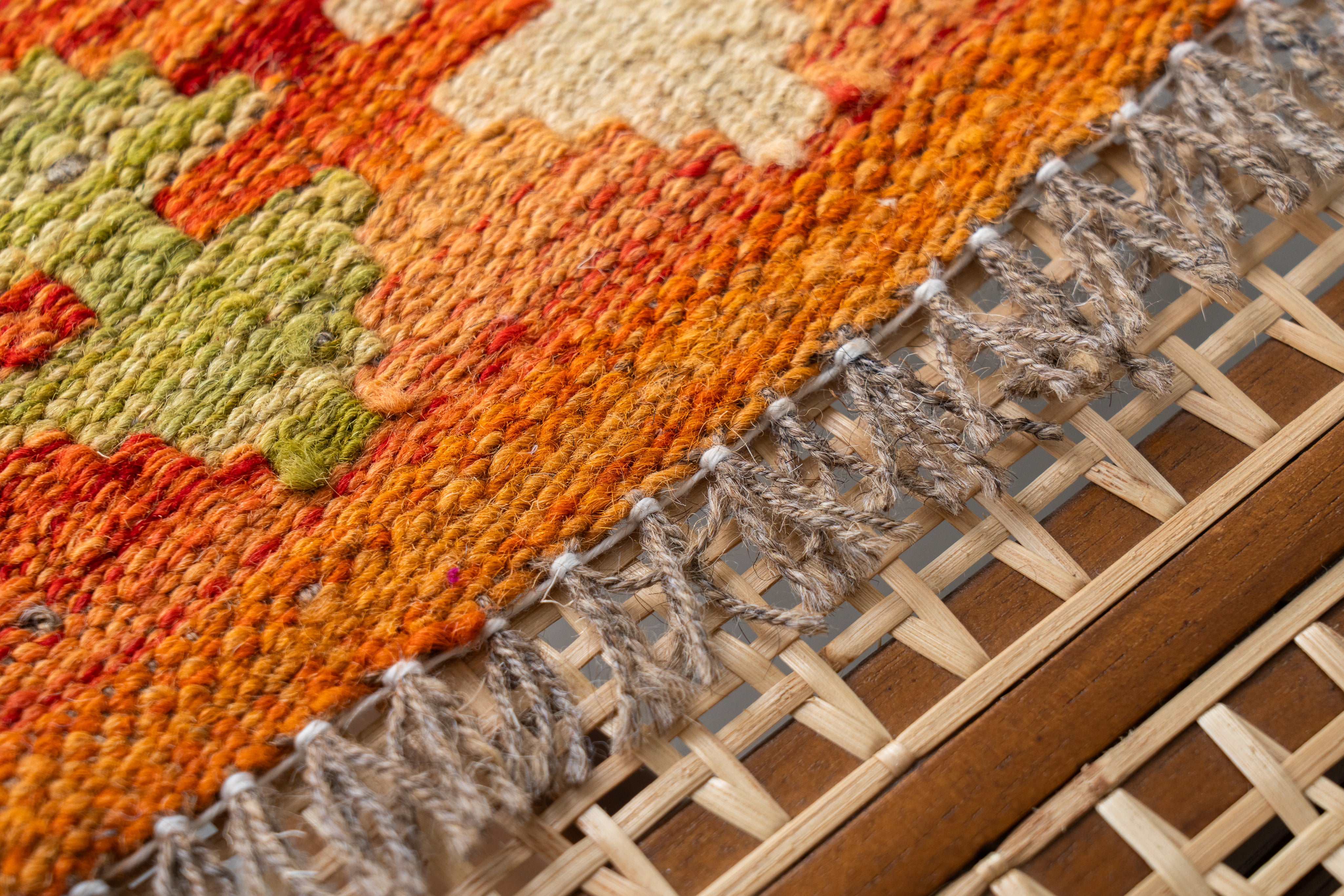 アフガニスタン産 2000年代 ヴィンテージキリム】ミニラグ-ミニキリム