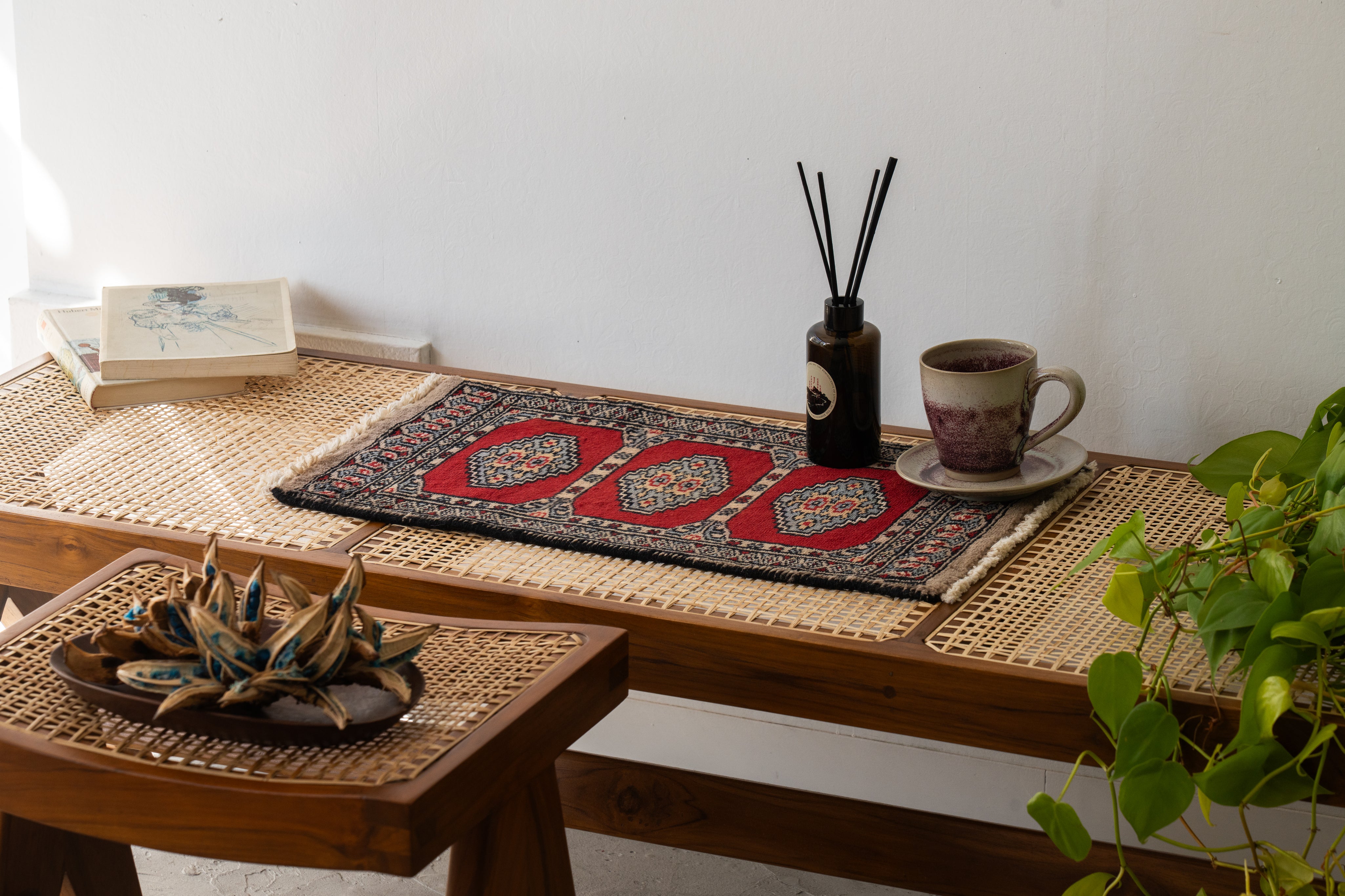 パキスタン産 1990年代 ミニラグ】ミニランナー-パキスタンラグ-手織り