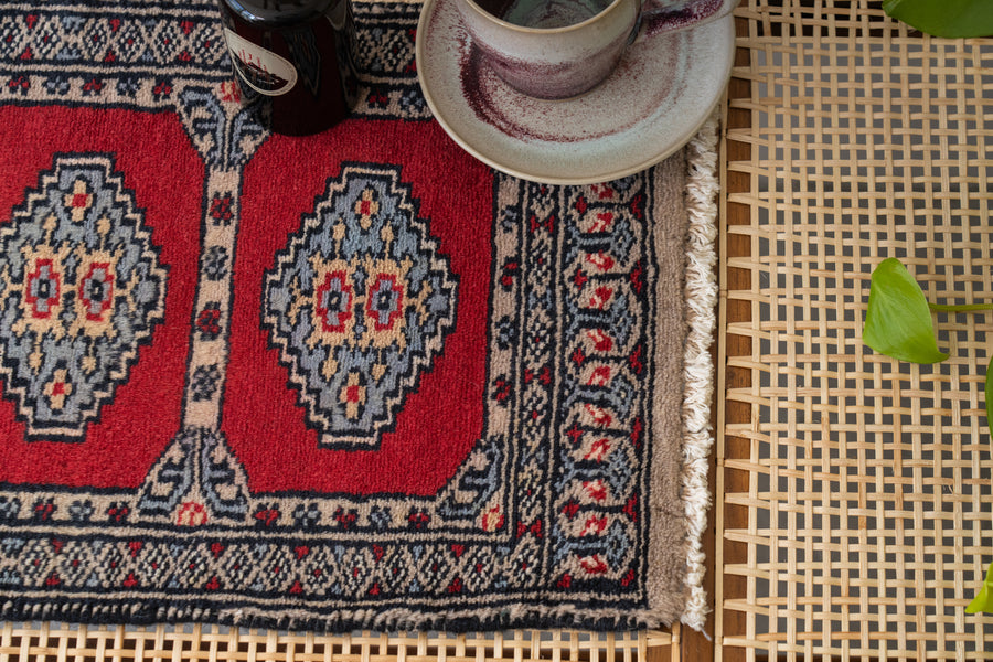パキスタン産 1990年代 ミニラグ】ミニランナー-パキスタンラグ-手織り
