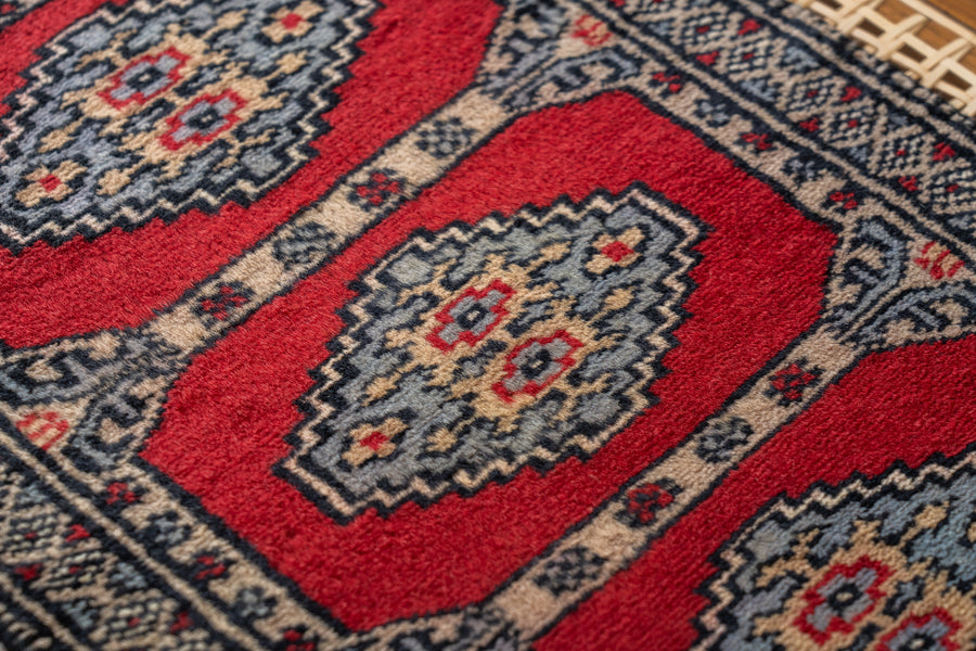 パキスタン産 1990年代 ミニラグ】ミニランナー-パキスタンラグ-手織り