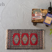 パキスタン産 1990年代 ミニラグ】ミニランナー-パキスタンラグ-手織り