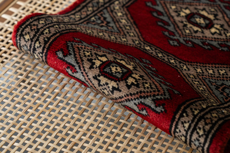 ヴィンテージ　パキスタンラグ パキスタン絨毯 シルクタッチ 約141cm x 241cm｜SATHI RUGS