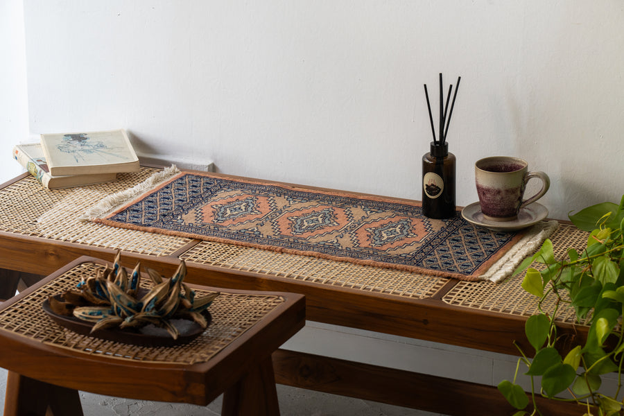 パキスタン産 1990年代 ミニラグ】ミニランナー-パキスタンラグ-手織り