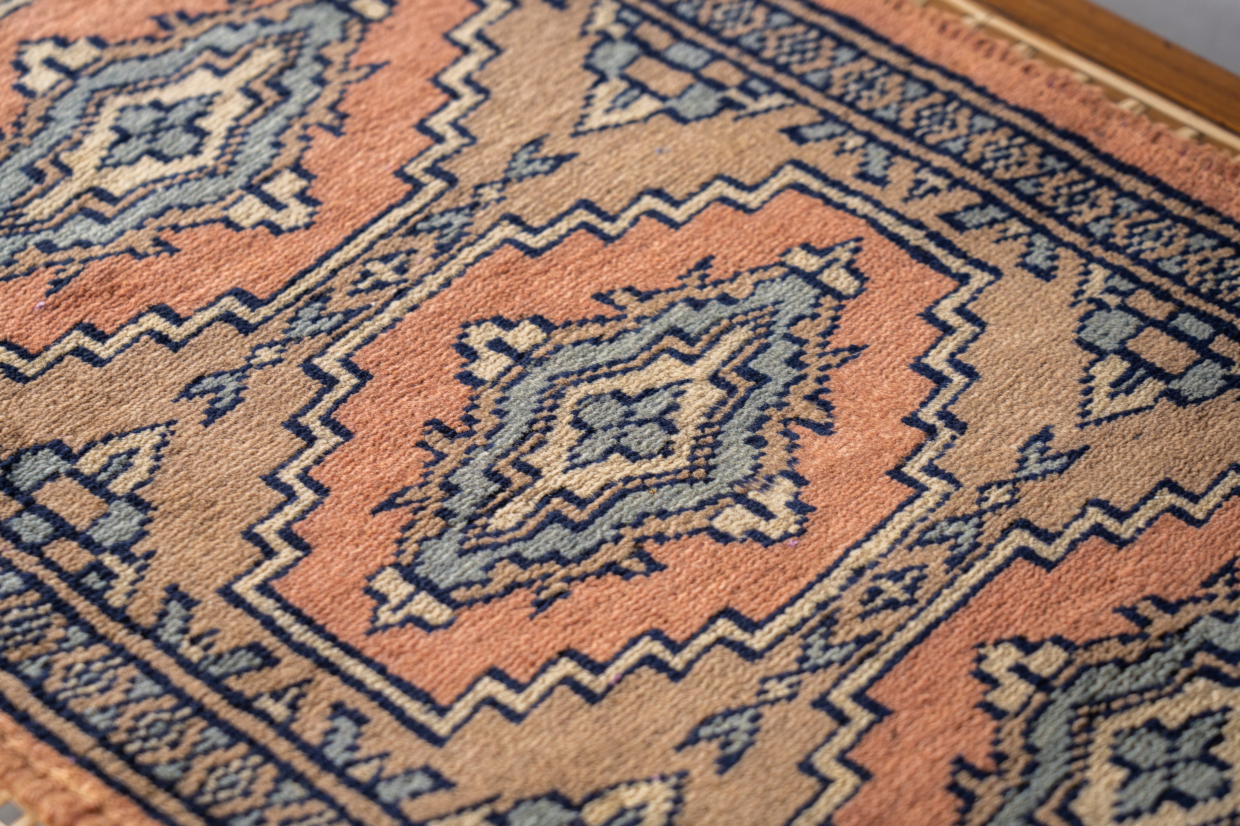 パキスタン産 1990年代 ミニラグ】ミニランナー-パキスタンラグ-手織り