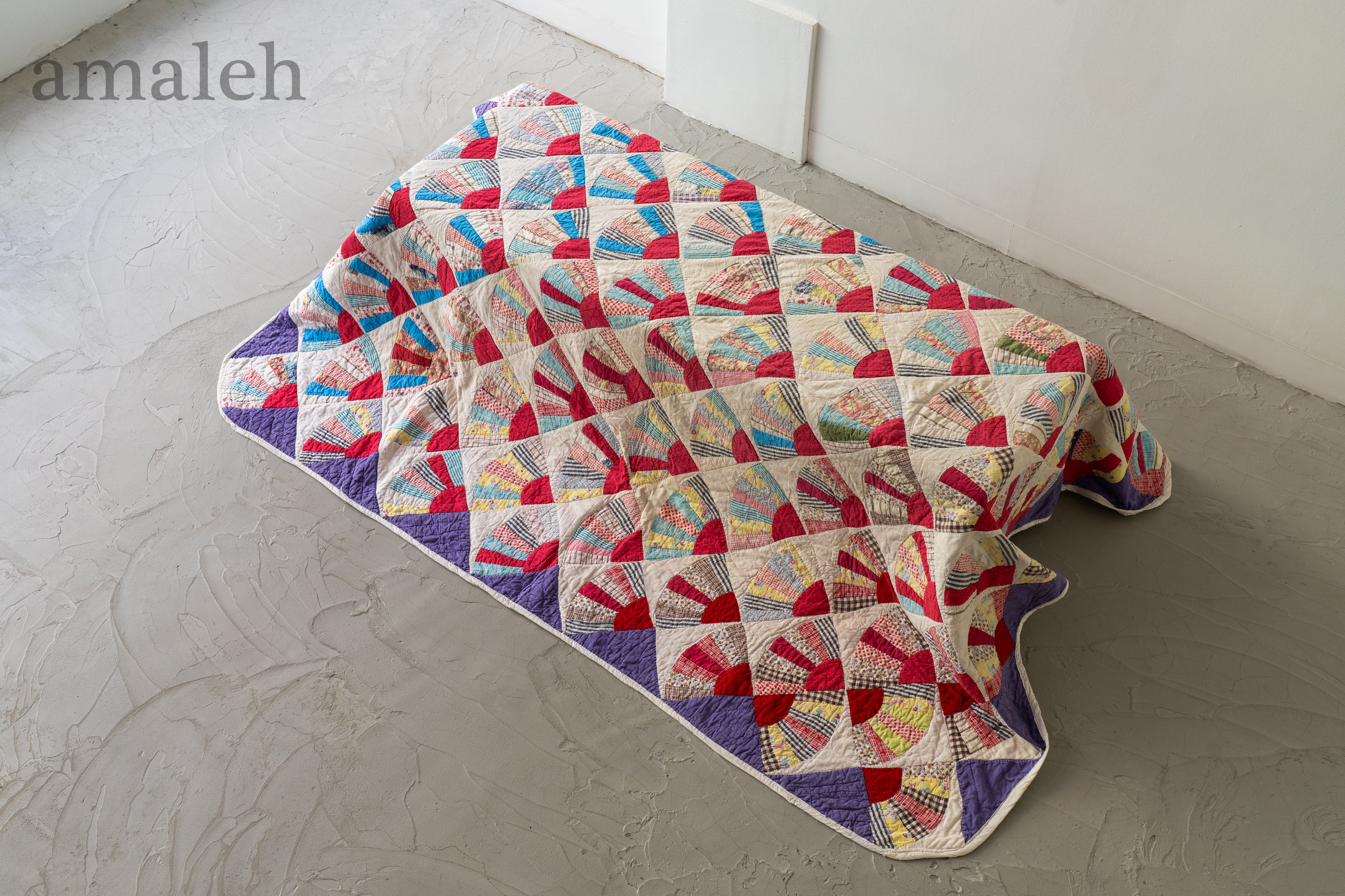 インドの手刺繍ヴィンテージカンタキルト・ラリーキルト-QUILT