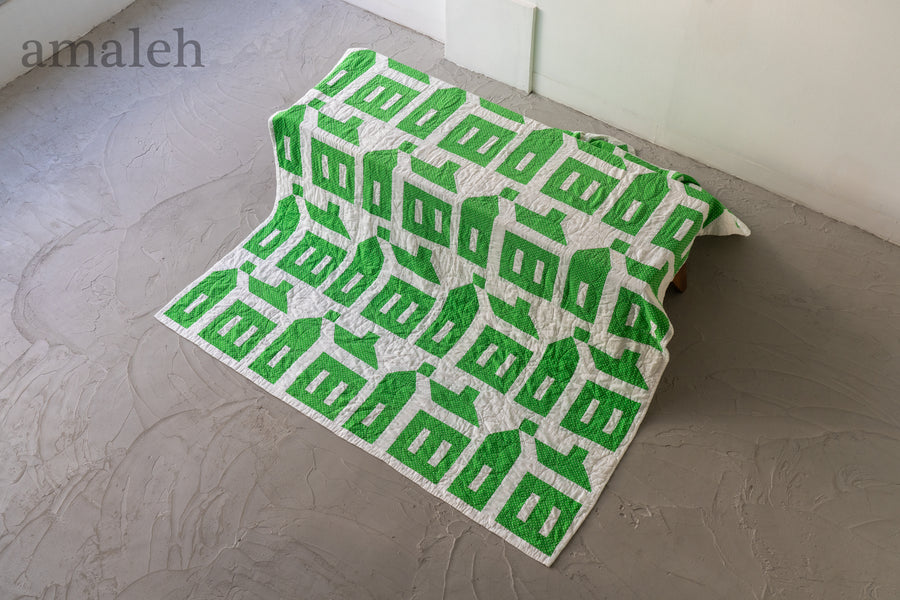 大判 アンティークキルト ナインパッチ 古布 19世紀頃 手縫い一点物