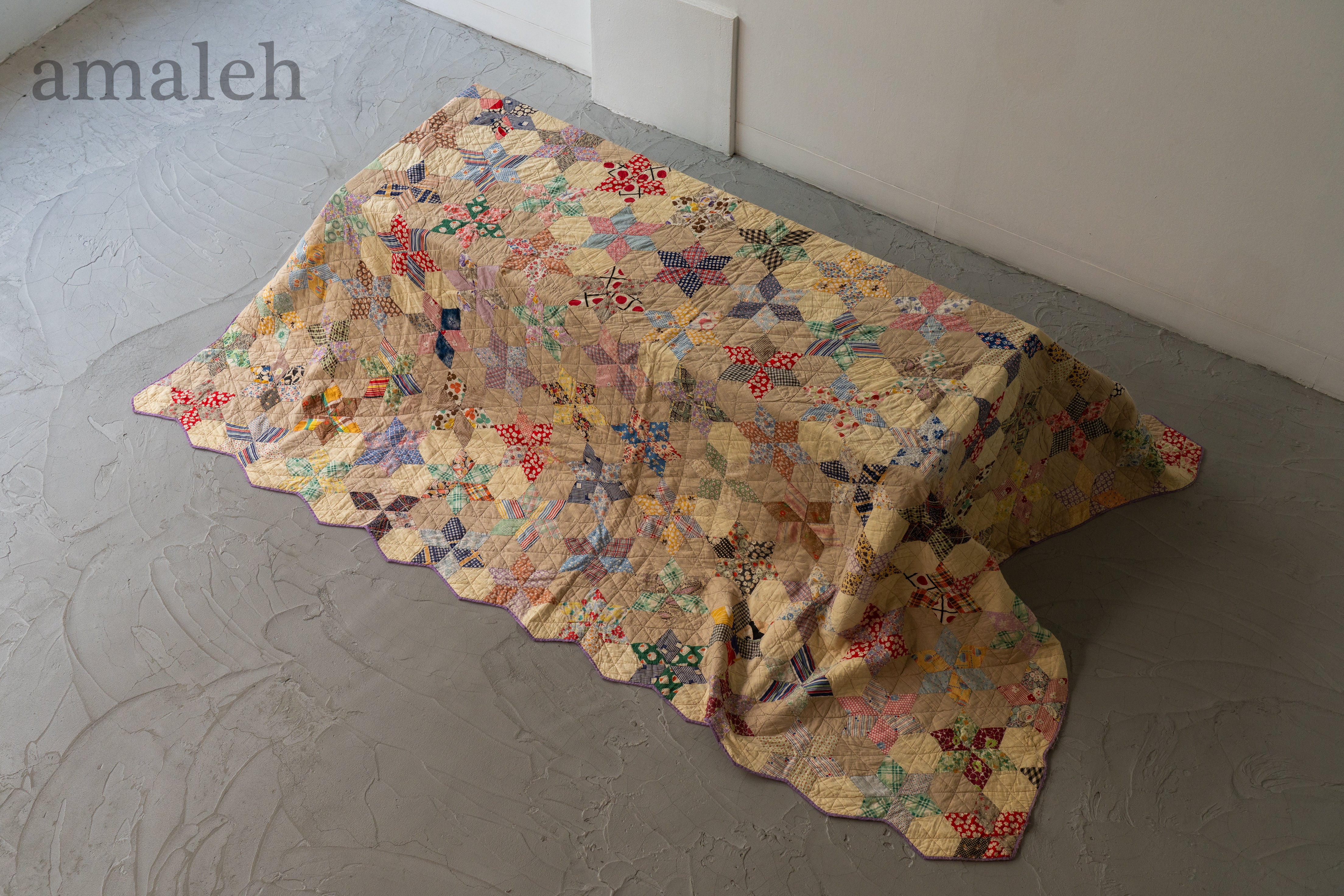インドの手刺繍ヴィンテージカンタキルト・ラリーキルト-QUILT